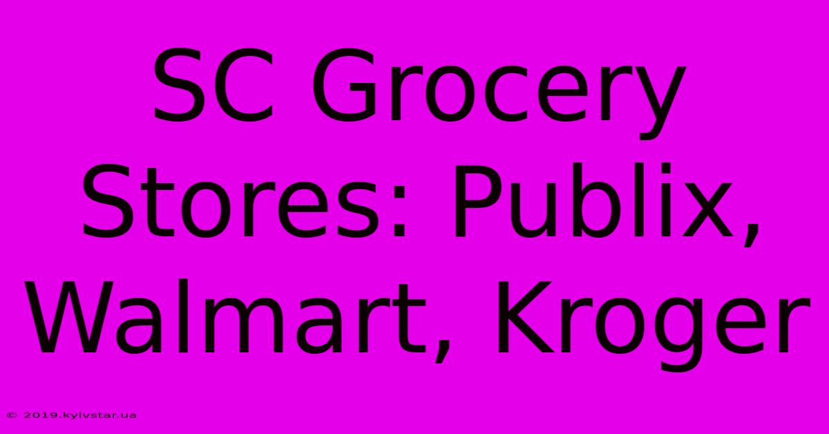 SC Grocery Stores: Publix, Walmart, Kroger