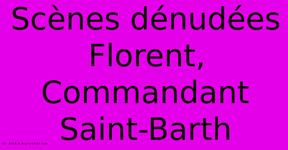 Scènes Dénudées Florent, Commandant Saint-Barth