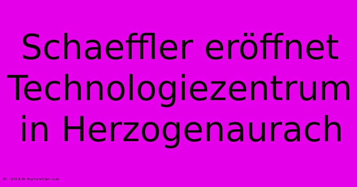 Schaeffler Eröffnet Technologiezentrum In Herzogenaurach