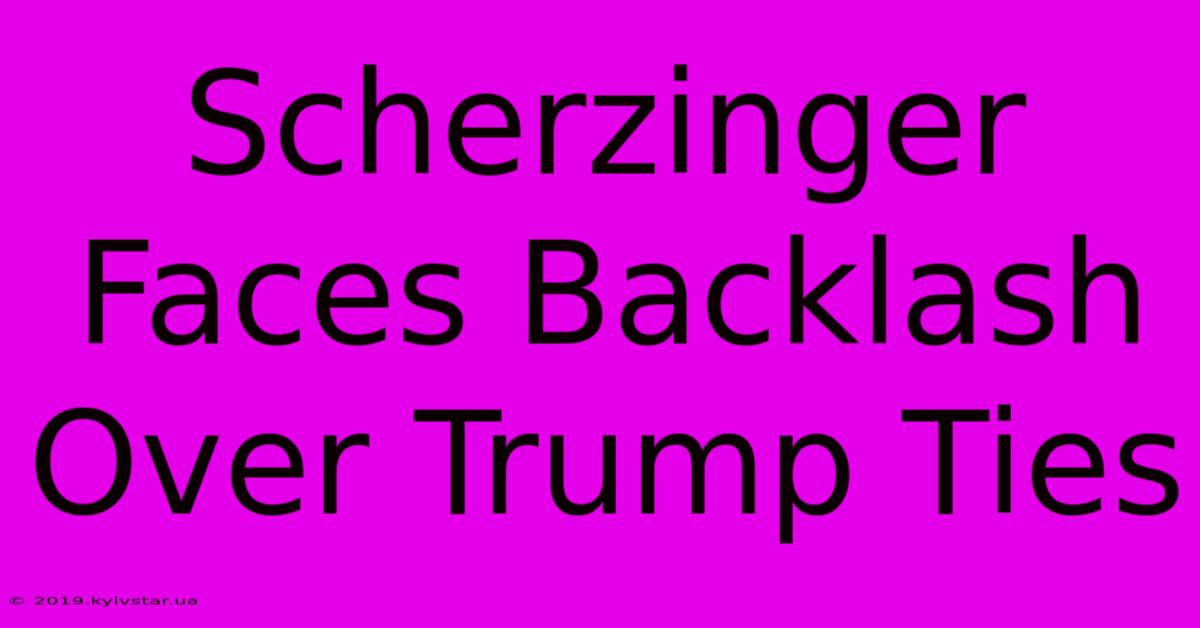 Scherzinger Faces Backlash Over Trump Ties