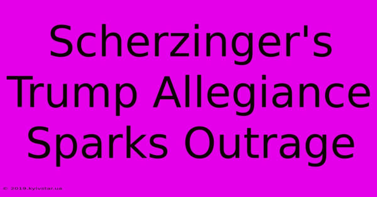 Scherzinger's Trump Allegiance Sparks Outrage