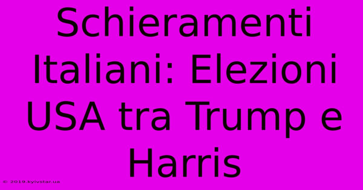 Schieramenti Italiani: Elezioni USA Tra Trump E Harris