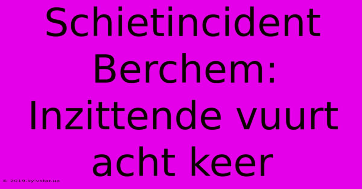 Schietincident Berchem: Inzittende Vuurt Acht Keer