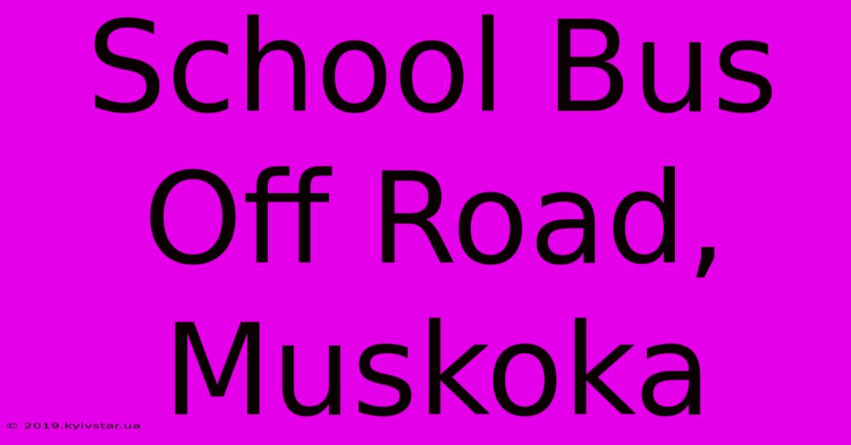 School Bus Off Road, Muskoka