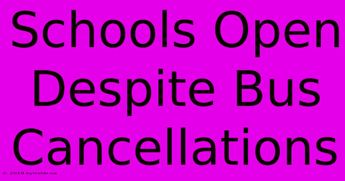 Schools Open Despite Bus Cancellations