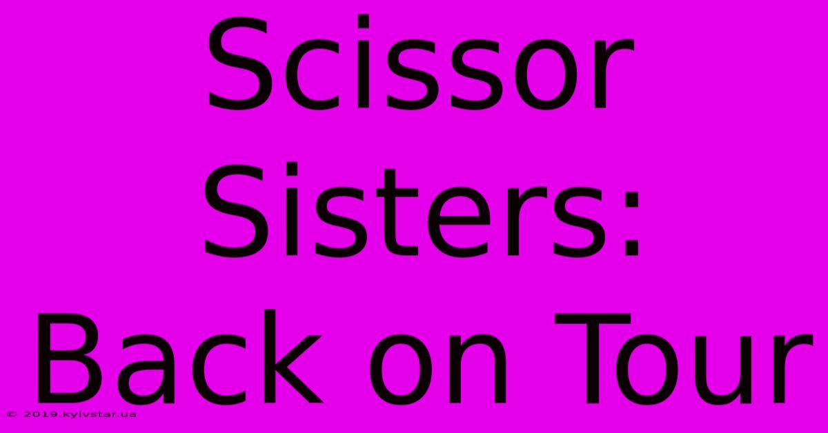 Scissor Sisters: Back On Tour 