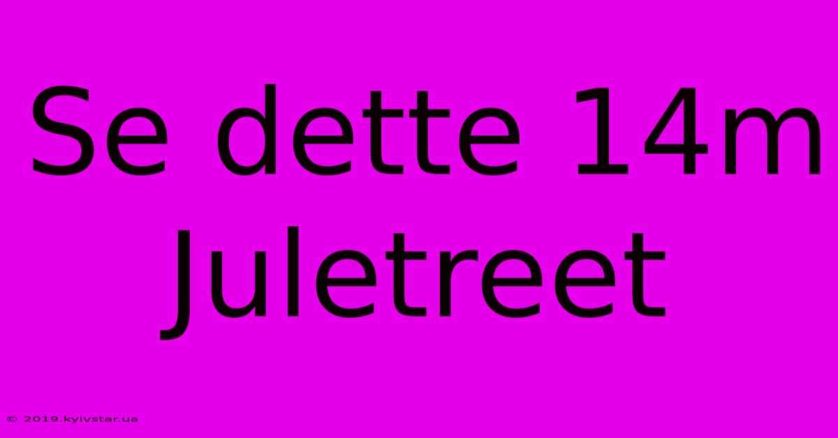 Se Dette 14m Juletreet