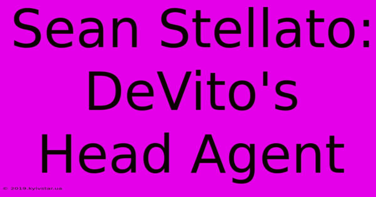 Sean Stellato:  DeVito's Head Agent