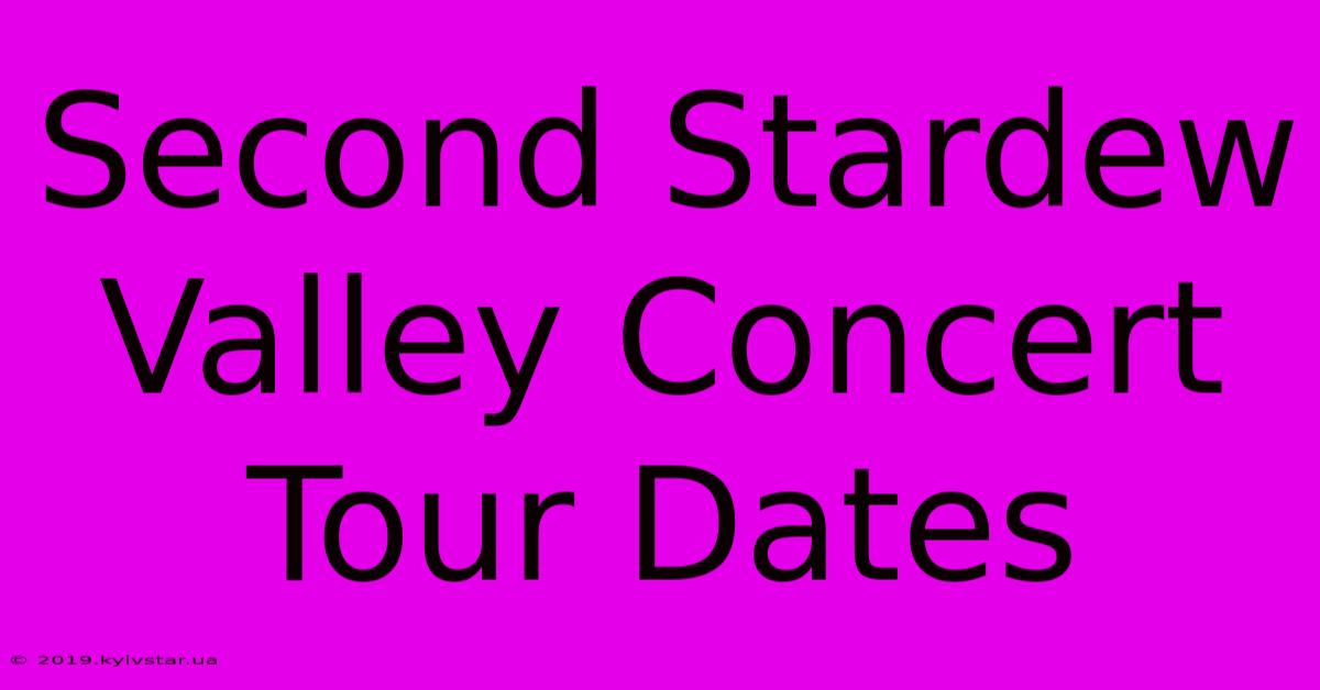 Second Stardew Valley Concert Tour Dates