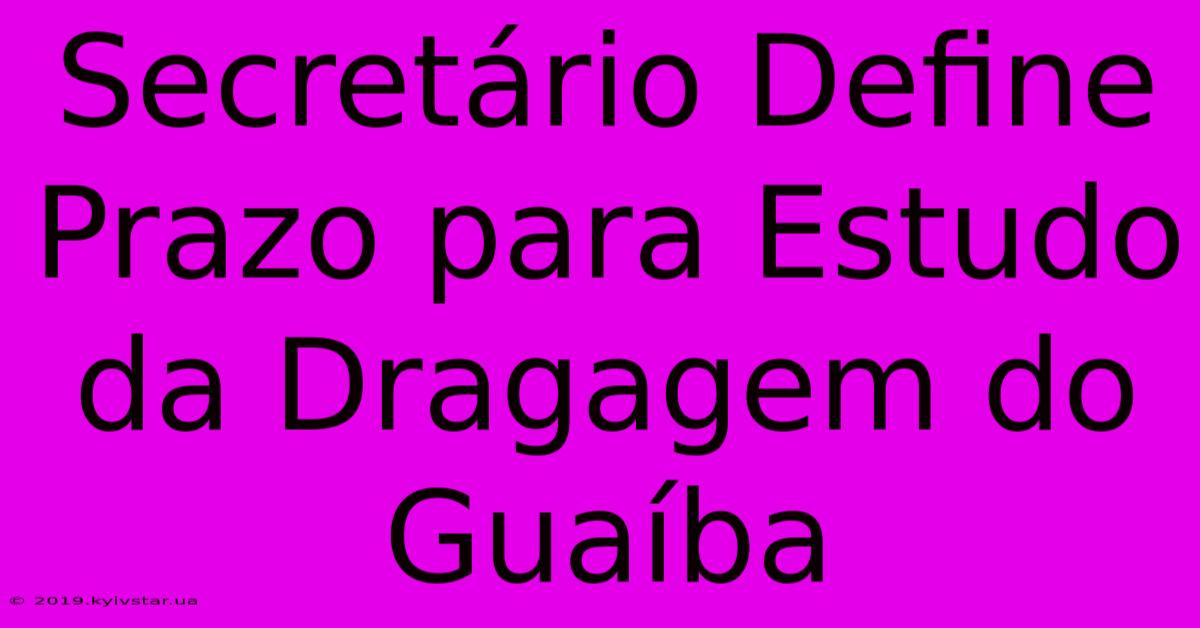 Secretário Define Prazo Para Estudo Da Dragagem Do Guaíba 