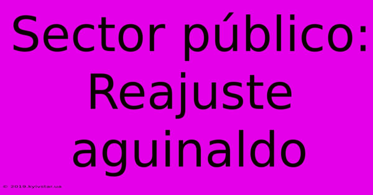 Sector Público:  Reajuste Aguinaldo