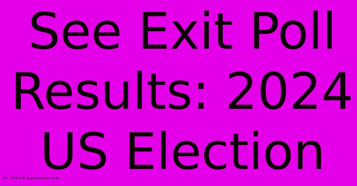 See Exit Poll Results: 2024 US Election 