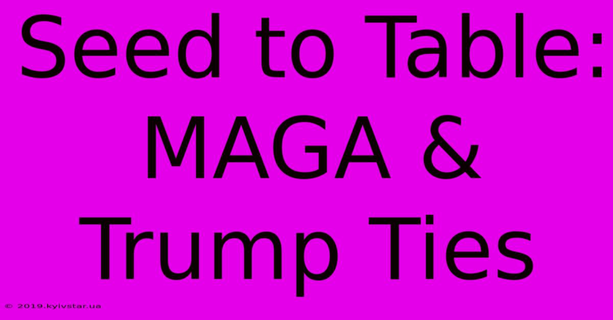 Seed To Table: MAGA & Trump Ties