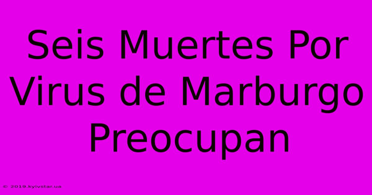 Seis Muertes Por Virus De Marburgo Preocupan