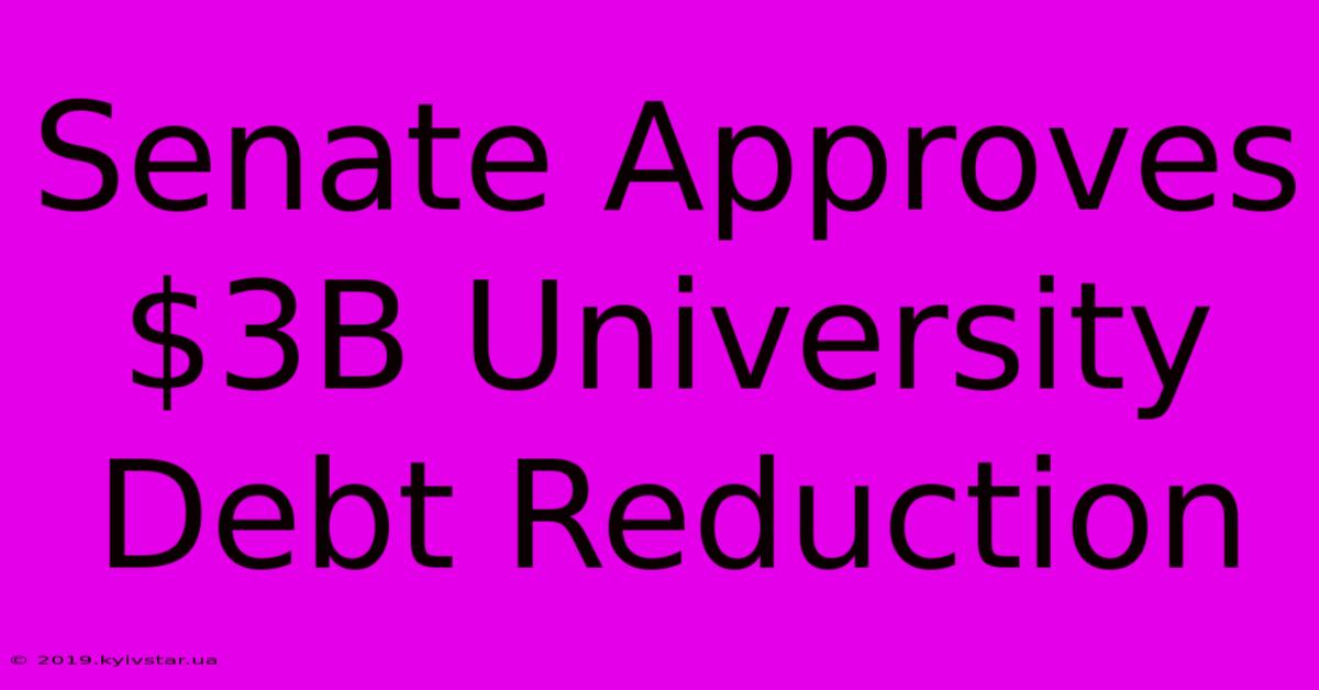 Senate Approves $3B University Debt Reduction