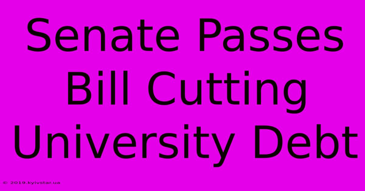 Senate Passes Bill Cutting University Debt