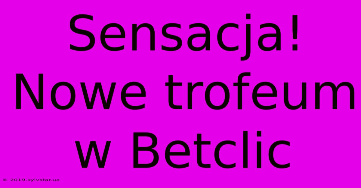 Sensacja! Nowe Trofeum W Betclic