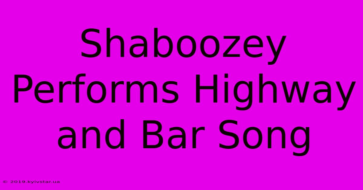 Shaboozey Performs Highway And Bar Song