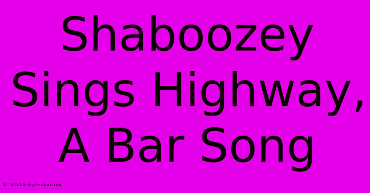 Shaboozey Sings Highway, A Bar Song