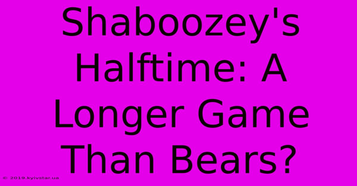 Shaboozey's Halftime: A Longer Game Than Bears?