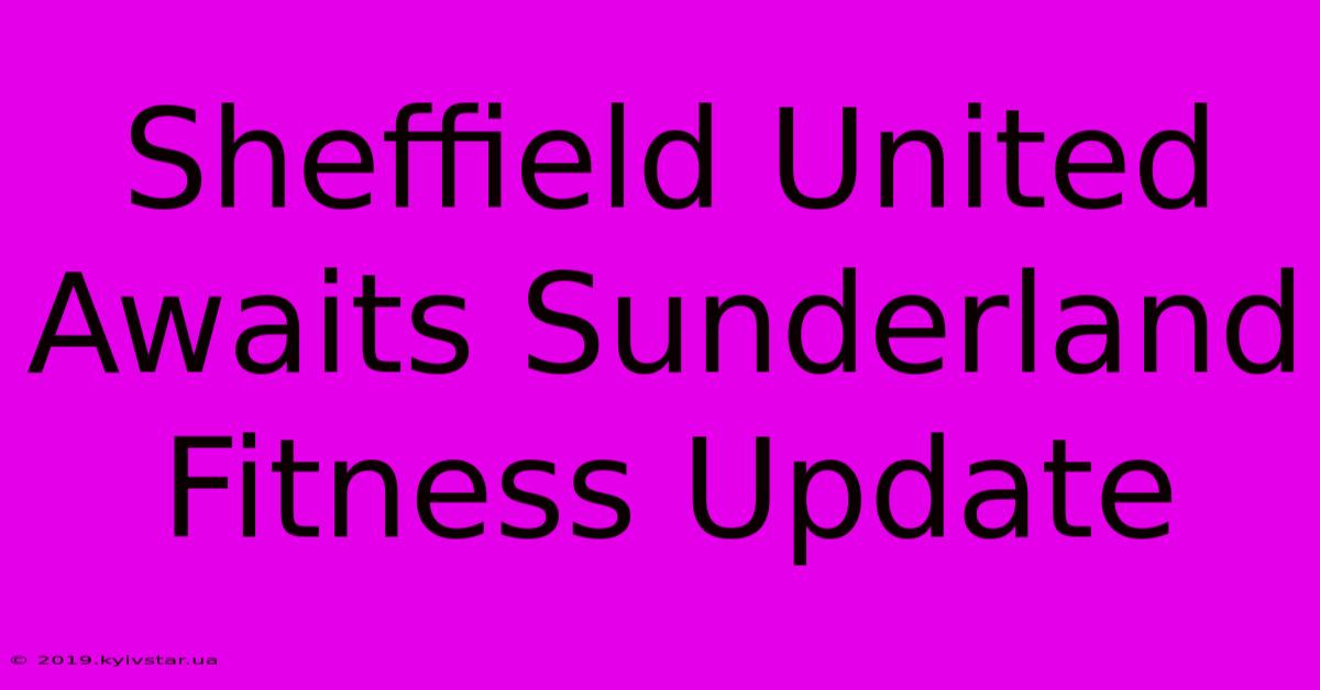 Sheffield United Awaits Sunderland Fitness Update