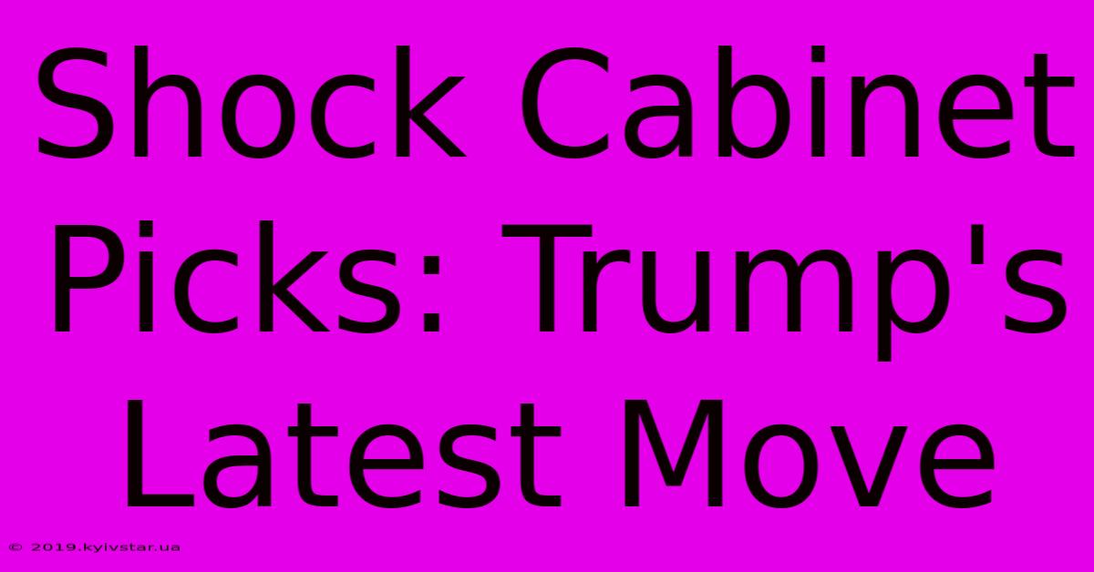 Shock Cabinet Picks: Trump's Latest Move