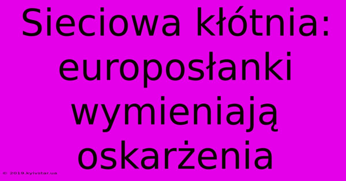 Sieciowa Kłótnia: Europosłanki Wymieniają Oskarżenia