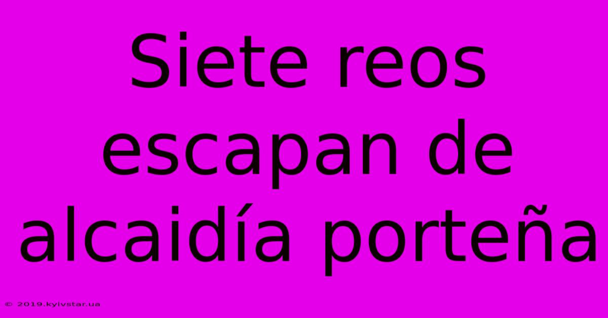 Siete Reos Escapan De Alcaidía Porteña