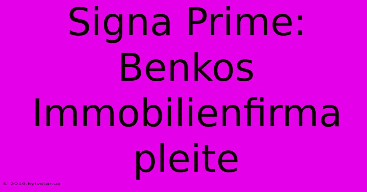 Signa Prime: Benkos Immobilienfirma Pleite 