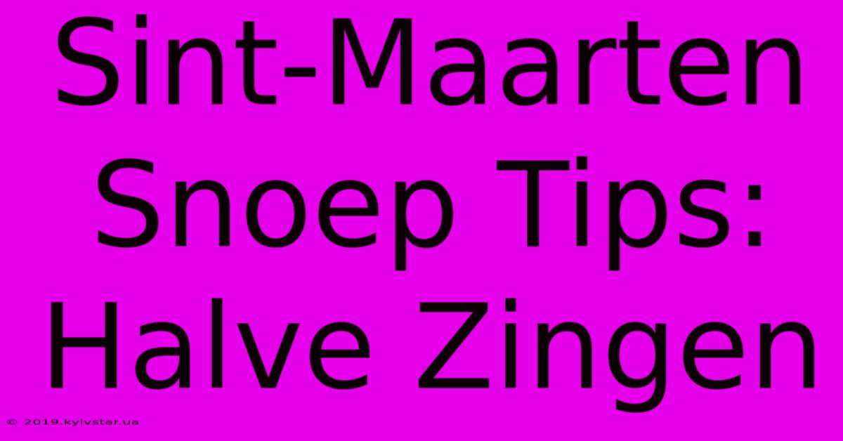 Sint-Maarten Snoep Tips: Halve Zingen