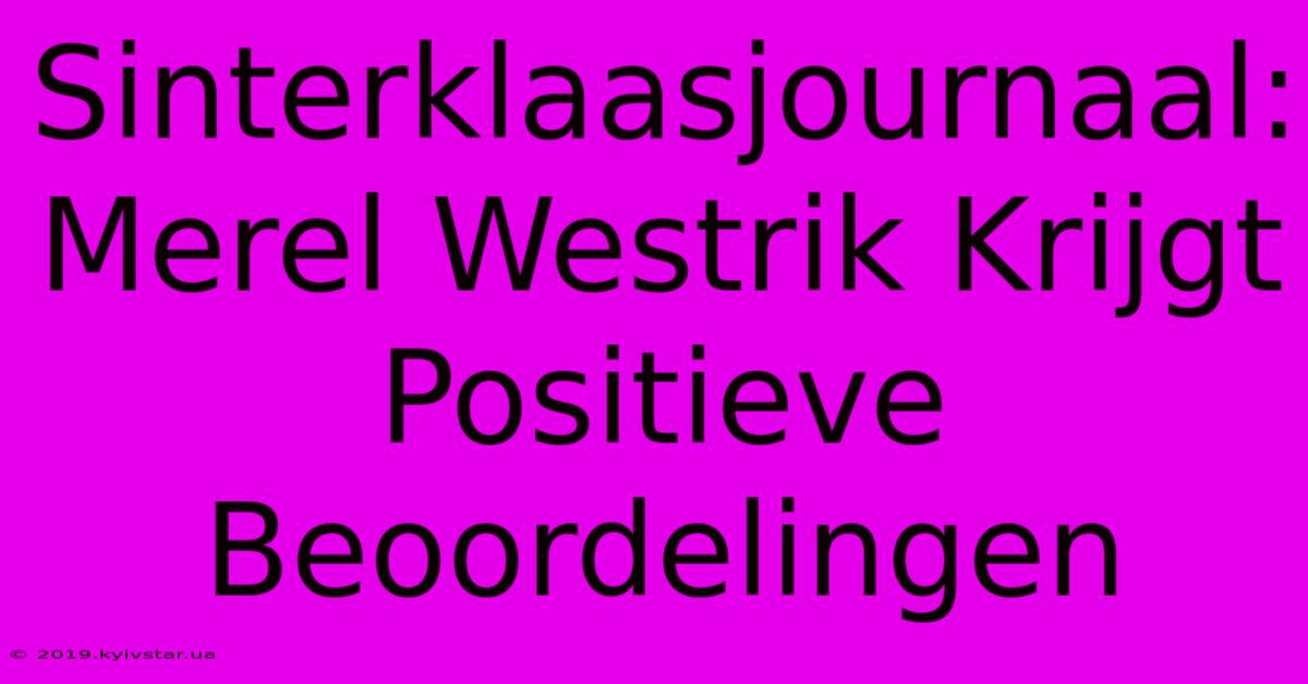 Sinterklaasjournaal: Merel Westrik Krijgt Positieve Beoordelingen 