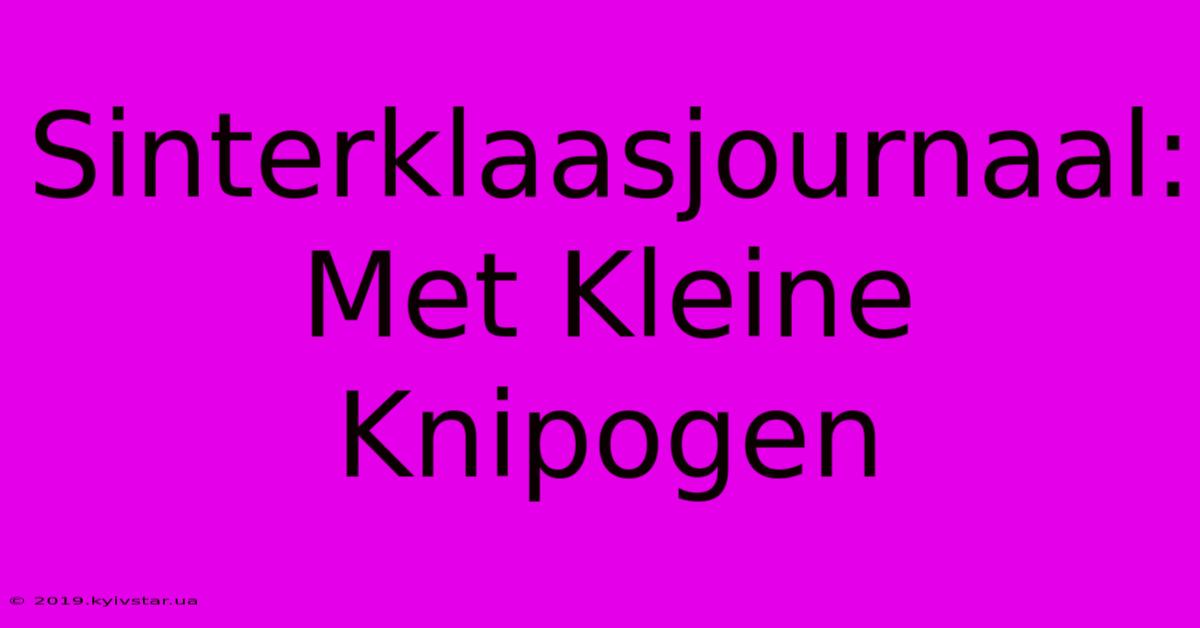 Sinterklaasjournaal: Met Kleine Knipogen