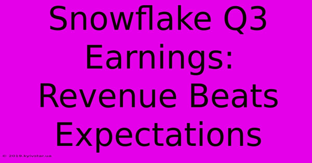 Snowflake Q3 Earnings: Revenue Beats Expectations