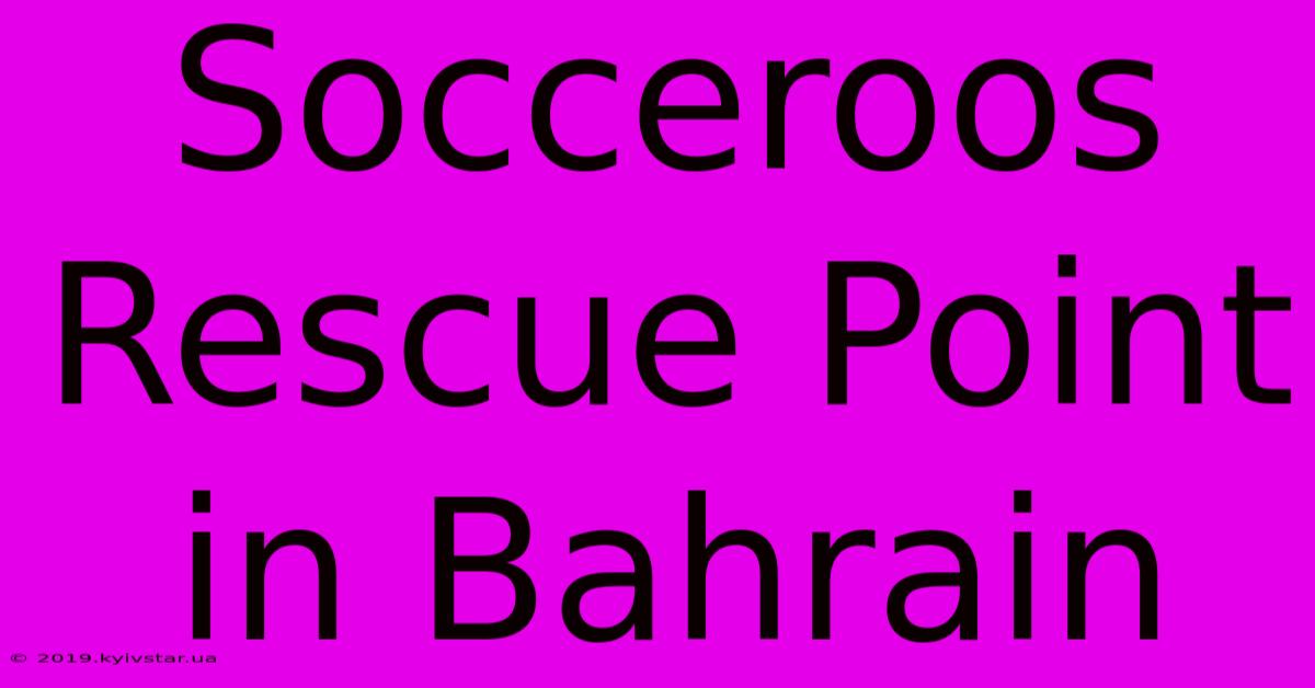 Socceroos Rescue Point In Bahrain