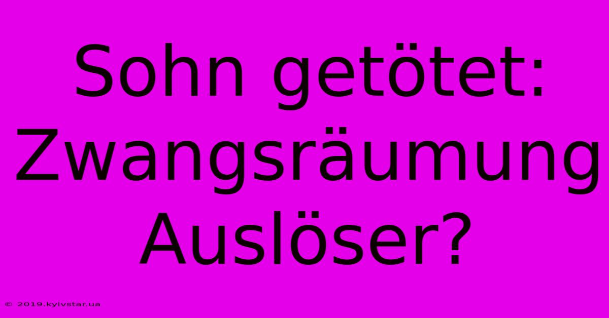 Sohn Getötet: Zwangsräumung Auslöser?