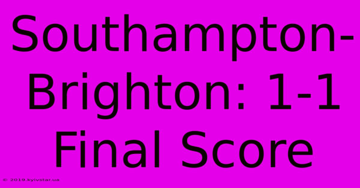 Southampton-Brighton: 1-1 Final Score