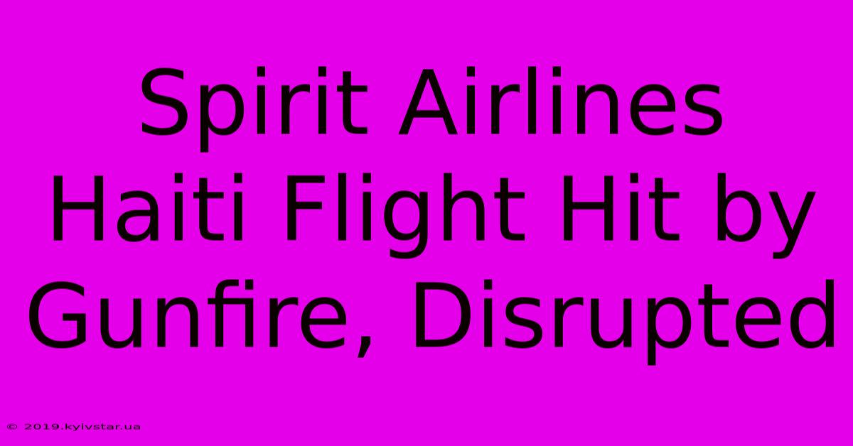 Spirit Airlines Haiti Flight Hit By Gunfire, Disrupted