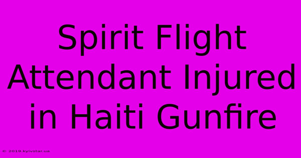 Spirit Flight Attendant Injured In Haiti Gunfire 