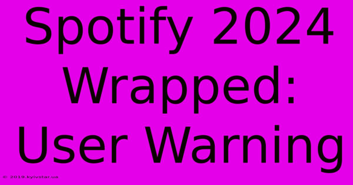 Spotify 2024 Wrapped: User Warning