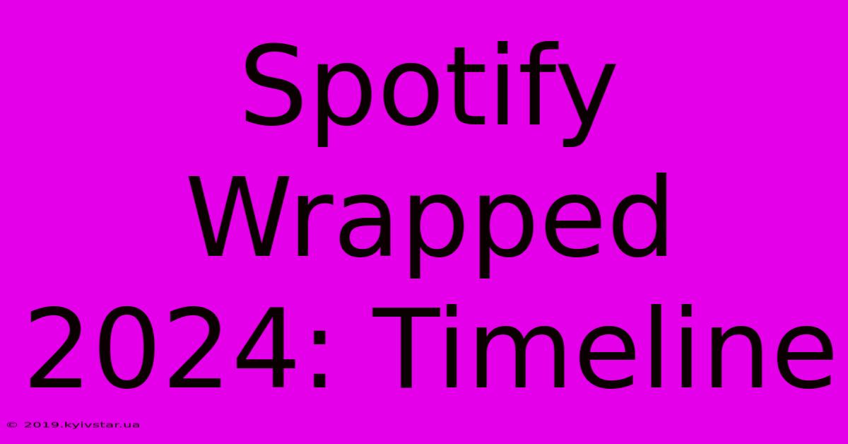 Spotify Wrapped 2024: Timeline