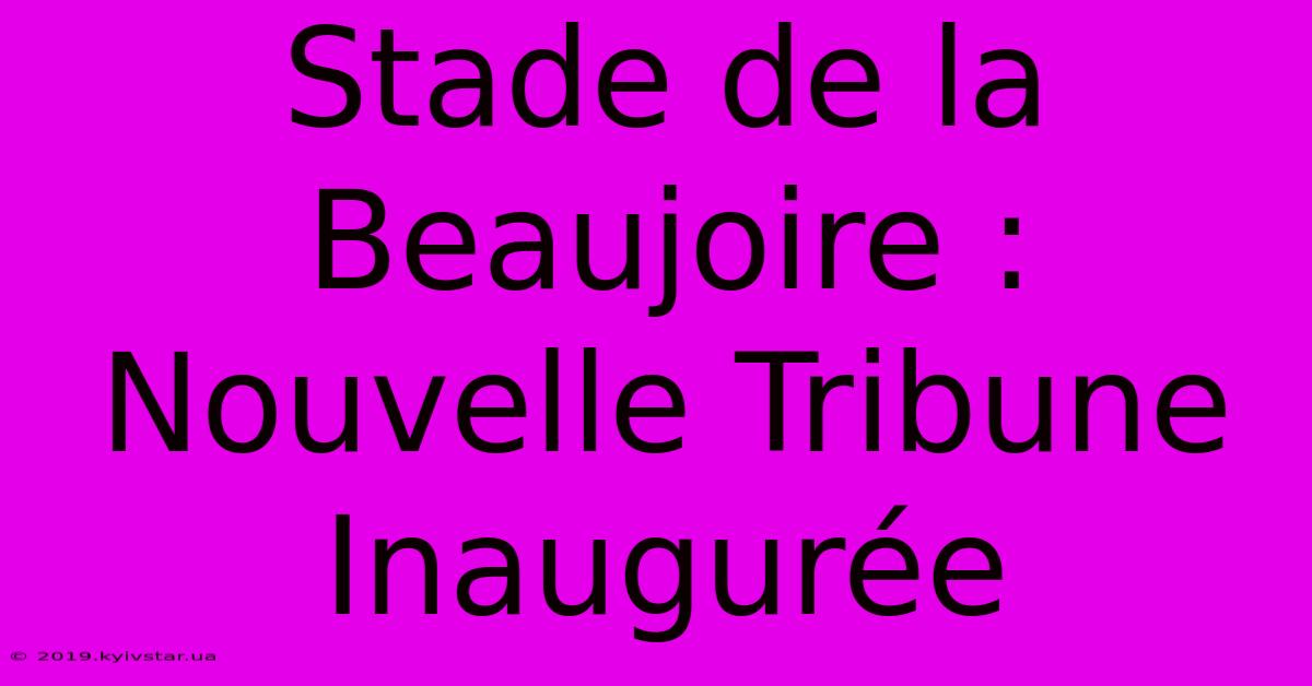 Stade De La Beaujoire : Nouvelle Tribune Inaugurée