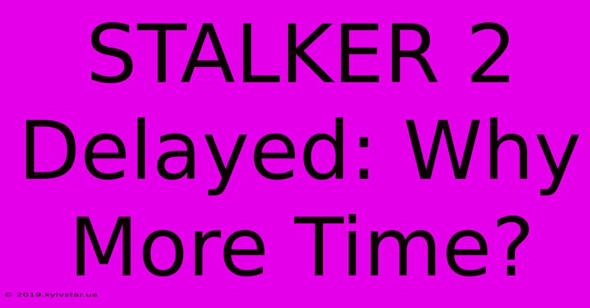 STALKER 2 Delayed: Why More Time?