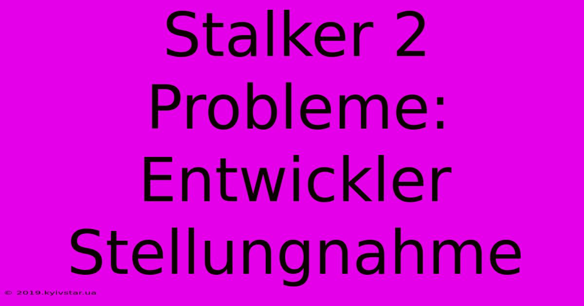 Stalker 2 Probleme: Entwickler Stellungnahme