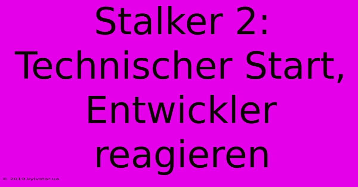 Stalker 2: Technischer Start, Entwickler Reagieren