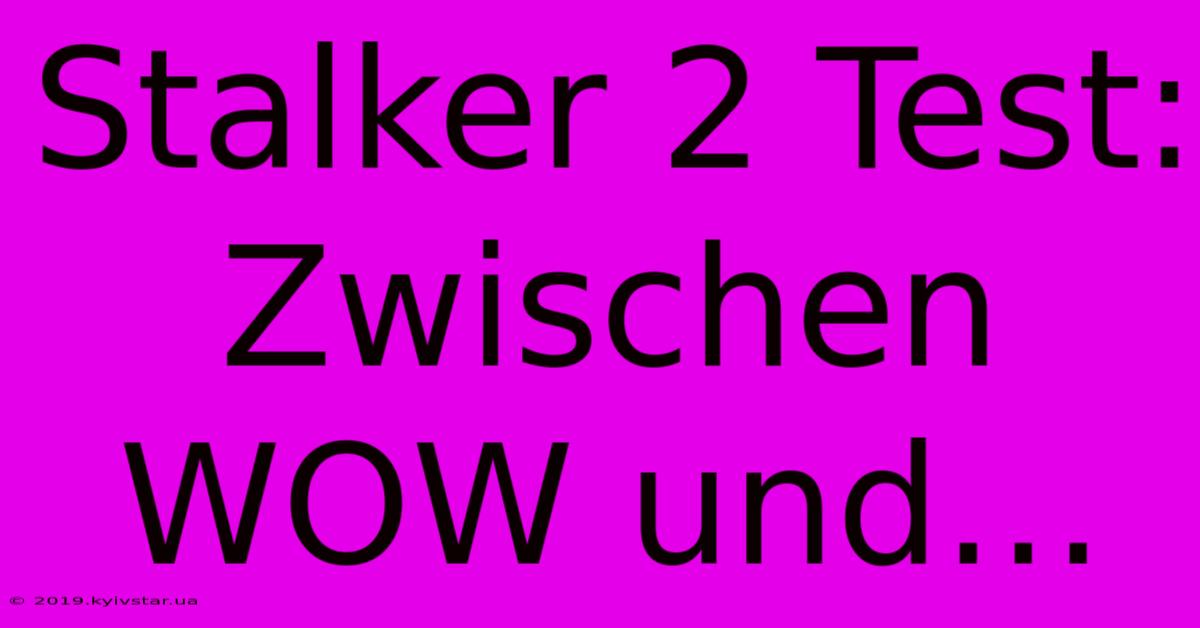 Stalker 2 Test: Zwischen WOW Und…