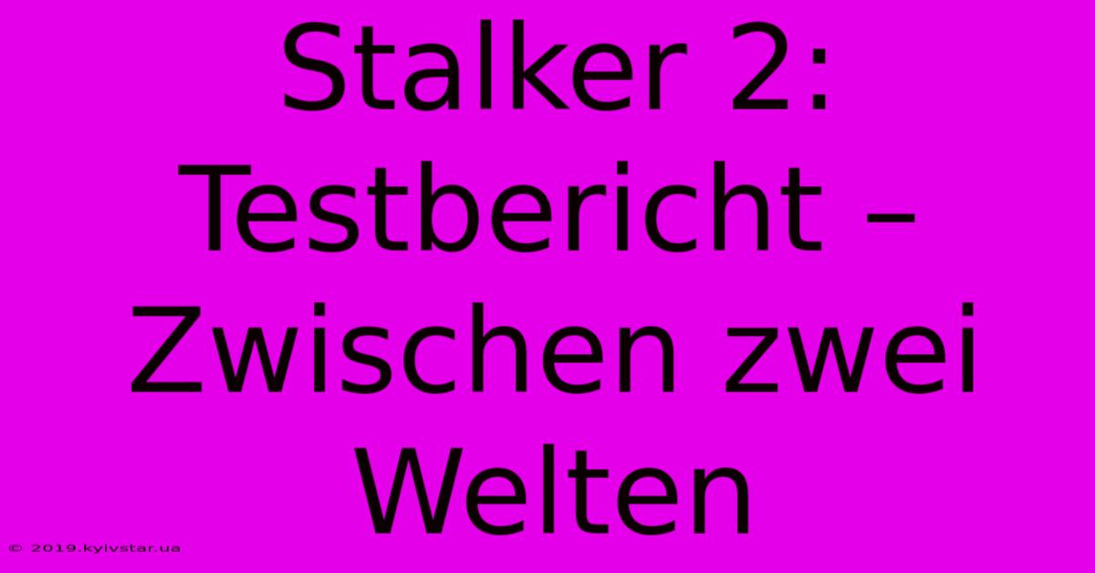 Stalker 2:  Testbericht –  Zwischen Zwei Welten