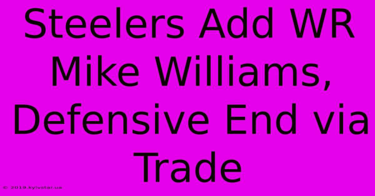 Steelers Add WR Mike Williams, Defensive End Via Trade 