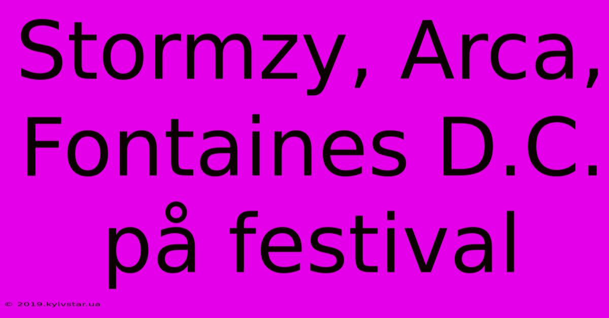 Stormzy, Arca, Fontaines D.C. På Festival