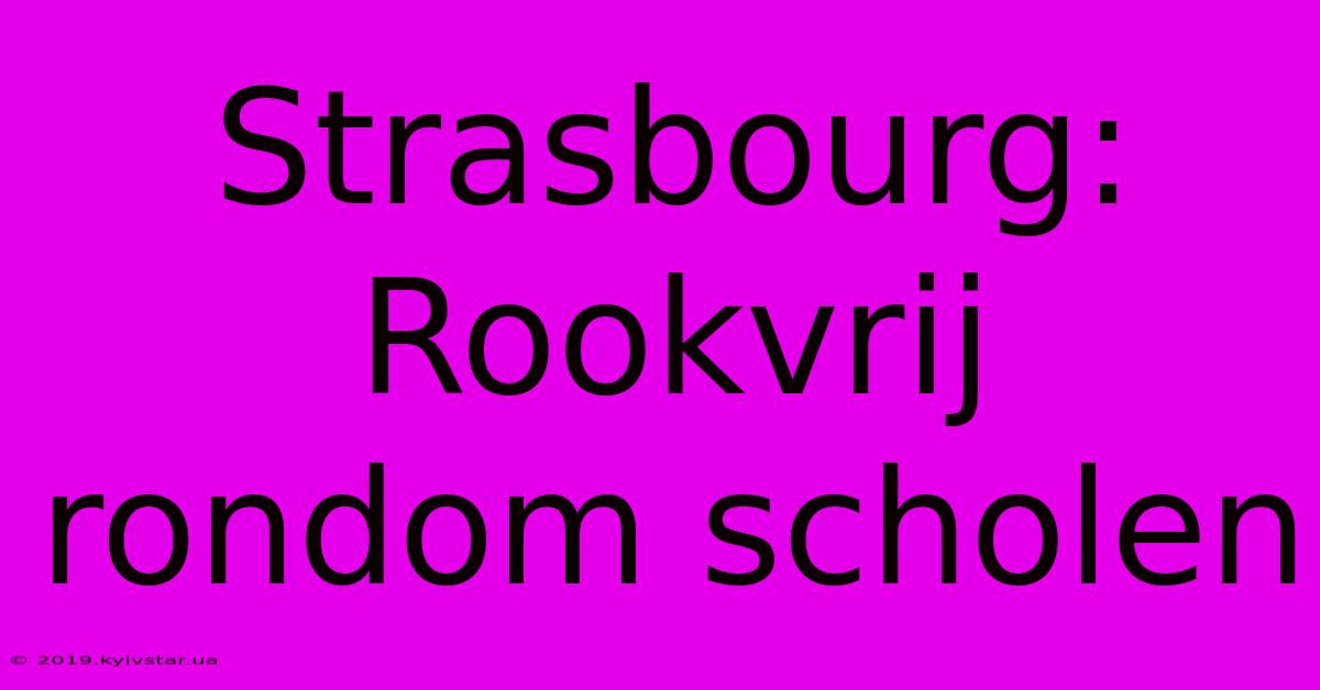 Strasbourg: Rookvrij Rondom Scholen