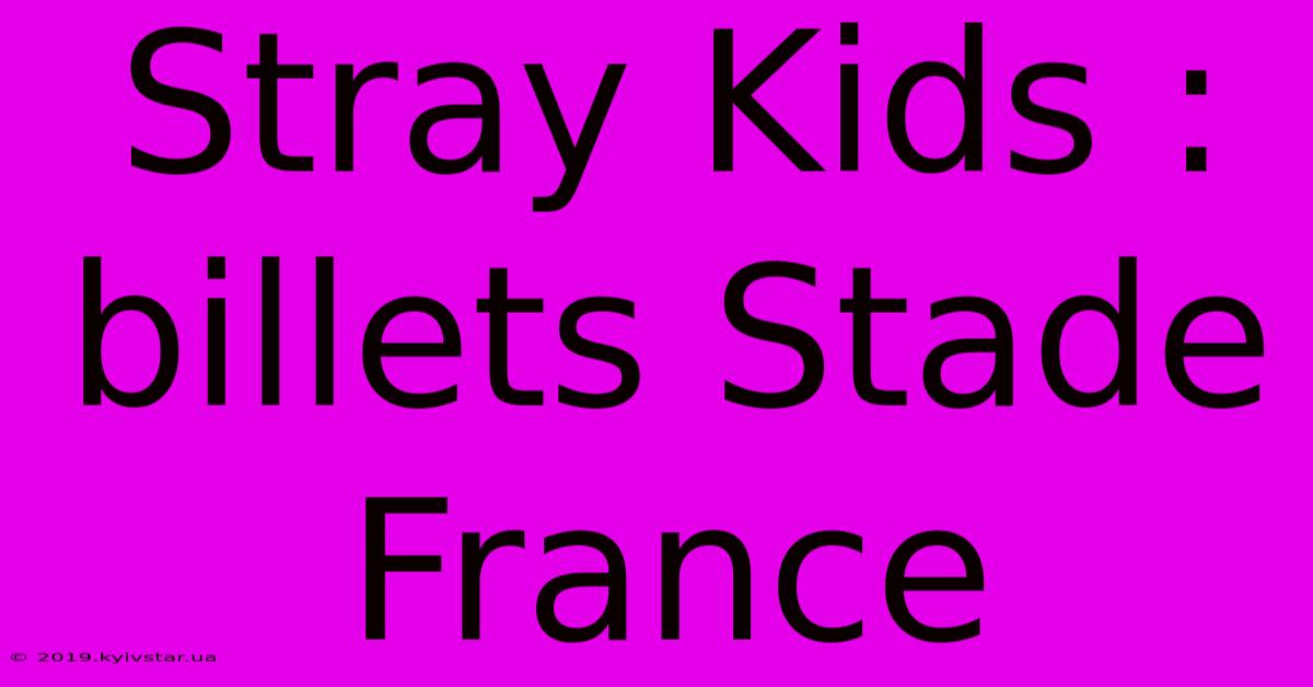 Stray Kids : Billets Stade France